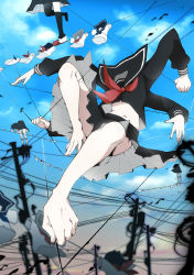 Rule 34 | 10s, bad id, bad pixiv id, blue sky, blurry, cable, clothesline, day, depth of field, extra arms, foreshortening, headless, hgr (higure), laundry, mahou shoujo madoka magica, mahou shoujo madoka magica (anime), mathieu (madoka magica), midriff, multiple hands, neckerchief, no humans, patricia (madoka magica), pole, power lines, school uniform, serafuku, sky, solo focus, thighhighs, utility pole, witch&#039;s labyrinth, witch (madoka magica)