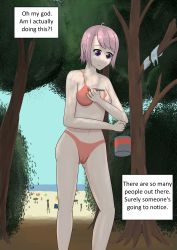 Rule 34 | 1girl, absurdres, beach, bodypaint, english text, highres, nude, original, tagme