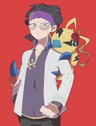 2boys bandana beak bug digimon flower glasses kunemon multiple_boys tominaga_ryo