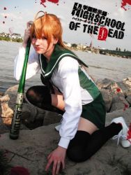 Rule 34 | cosplay, highschool of the dead, miyamoto rei, photo (medium), school uniform, thighhighs