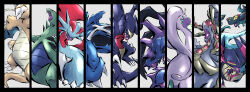 Rule 34 | 6+others, :&gt;, claws, creatures (company), dragapult, dragon, dragon horns, dragon tail, dragon wings, dragonite, dreepy, flying, full body, game freak, garchomp, gen 1 pokemon, gen 2 pokemon, gen 3 pokemon, gen 4 pokemon, gen 5 pokemon, gen 6 pokemon, gen 7 pokemon, gen 8 pokemon, goodra, highres, horns, hydreigon, jumping, ken hollow, kommo-o, looking at viewer, metagross, multiple others, nintendo, no humans, pokemon, pokemon (creature), salamence, serious, simple background, spikes, tail, tyranitar, wings