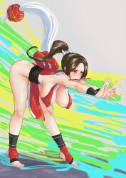 1girl breasts fatal_fury large_breasts long_hair ponytail shiranui_mai