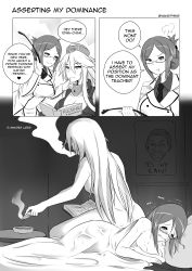 Rule 34 | 10s, 2girls, :t, absurdres, after rape, ashtray, bad id, bad pixiv id, barack obama, book, cigar, comic, english text, fume, glasses, greyscale, grin, highres, historical event, instant loss, iowa (kancolle), kantai collection, katori (kancolle), lying, monochrome, multiple girls, nude, on side, pout, revision, riding crop, ruined for marriage, smile, smoking, tears, trembling, wangphing, yes we can, yuri