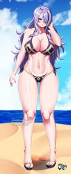 Rule 34 | 1girl, beach, breasts, camilla (fire emblem), fire emblem, fire emblem fates, highres, jadenkaiba, large breasts, long hair, nintendo, purple hair