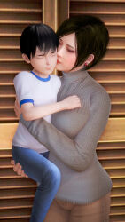Rule 34 | 1boy, 3d, 3girls, absurdres, ada wong, age difference, black hair, breasts, child, female pervert, femdom, hetero, highres, kiss, large breasts, mature female, medium hair, multiple girls, pervert, pixiv, presenting, resident evil, sexually suggestive, short hair, submission