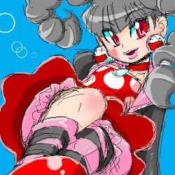 Rule 34 | 00s, 1girl, boots, capcom, female focus, looking at viewer, lowres, mega man (series), mega man battle network, simple background, sketch, solo, twintails, yuika (mega man)