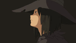 Rule 34 | 1girl, black eyes, black hair, demon&#039;s souls, female focus, from software, gotokukai, hat, robe, short hair, simple background, solo, witch hat, yuria the witch