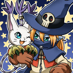 Rule 34 | animal ears, cat, cat ears, digimon, digimon (creature), gloves, hat, holy ring, jewelry, ring, skull, tail, tailmon, wizard, wizard hat, wizarmon