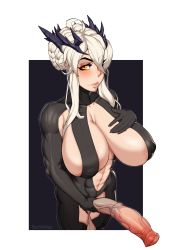 Rule 34 | 1futa, abs, absurdres, animal penis, artoria pendragon (lancer alter) (fate), breasts, cleavage, erection, fate/grand order, fate (series), futanari, highres, horse penis, huge breasts, large breasts, large penis, looking at viewer, penis, r3dstar, solo, testicles, toned