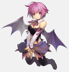 Rule 34 | 1girl, bat wings, eco, elbow gloves, emil chronicle online, gloves, kawasumi (japonica), pink hair, solo, wings