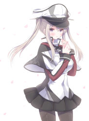 Rule 34 | 10s, 1girl, bad id, bad pixiv id, blonde hair, blue eyes, capelet, graf zeppelin (kancolle), hat, jakey, jewelry, kantai collection, long hair, pantyhose, peaked cap, ring, skirt, smile, solo, twintails, uniform, wedding band