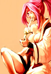 Rule 34 | amputee, arc system works, baiken, bandages, breasts, guilty gear, japanese clothes, kimono, one-eyed, pink hair, purple eyes, scar, tattoo