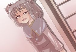 Rule 34 | 1girl, against wall, animal ears, crying, crying with eyes open, female focus, gaoo (frpjx283), grey eyes, jewelry, long sleeves, mouse ears, nazrin, necklace, open mouth, pendant, red eyes, runny nose, short hair, snot, solo, tears, touhou, trembling