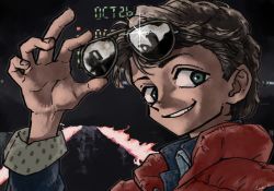 Rule 34 | 1boy, back to the future, brown hair, male focus, marty mcfly, smile, tagme