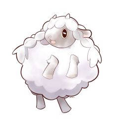 Rule 34 | :3, :d, artsy-rc, commentary, creatures (company), english commentary, full body, game freak, gen 8 pokemon, highres, nintendo, no humans, open mouth, pokemon, pokemon (creature), sheep, signature, simple background, smile, solo, white background, wooloo