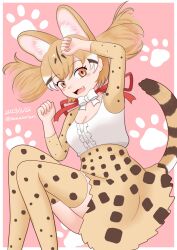 Rule 34 | 1girl, absurdres, animal ears, cat ears, cat girl, cat tail, extra ears, highres, kemono friends, kemono friends 3, large-spotted genet (kemono friends), looking at viewer, solo, tail, udensha