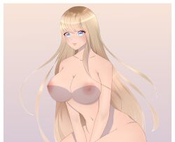 Rule 34 | 1girl, artist takumi, blonde hair, blue eyes, breasts, completely nude, long hair, nipples, nude
