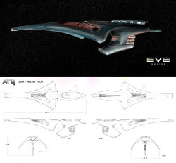 Rule 34 | andrewcm, character sheet, commentary request, concept art, copyright name, destroyer (eve online), eve online, from side, highres, logo, multiple views, no humans, original, outdoors, science fiction, sky, space, spacecraft, star (sky), starry sky, thrusters, vehicle focus, yacht (eve online)