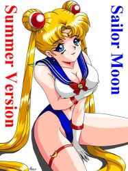 Rule 34 | 1990s (style), bishoujo senshi sailor moon, blush, breasts, cleavage, nipples, sailor moon, smile, tsukino usagi