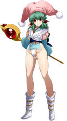 Rule 34 | 1girl, ariina (shiokeidanshi), arms behind back, bad id, bad pixiv id, boots, closed mouth, commentary request, cosplay, full body, gem, green hair, hair between eyes, hat, highleg, holding, holding wand, jester cap, jewelry, langrisser, long sleeves, looking at viewer, medium hair, pink hat, red eyes, schelfaniel (langrisser), schelfaniel (langrisser) (cosplay), simple background, smile, solo, standing, wand, white background, white footwear, wide sleeves, yukina (yu yu hakusho), yuu yuu hakusho