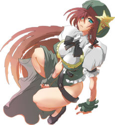 1girl bad_id bad_pixiv_id embodiment_of_scarlet_devil female_focus hong_meiling long_hair lowres mura_kuroe red_hair solo touhou very_long_hair