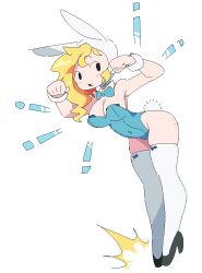 Rule 34 | 1girl, adventure time, blonde hair, breasts, cleavage, fionna campbell, high heels, large breasts, leotard, medium breasts, playboy bunny, thighhighs, thighs
