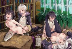 Rule 34 | 2boys, 2girls, ahegao, ass, black coat, black hair, black legwear, blush, book, bookshelf, boots, breasts, clothed sex, coat, fire emblem, fire emblem awakening, fire emblem heroes, from behind, group sex, happy sex, hetero, hip focus, holding another&#039;s arm, incest, legs, legs on shoulders, legs up, lying, map, morgan (female) (fire emblem), morgan (fire emblem), morgan (male) (fire emblem), motion lines, multiple boys, multiple girls, navel, nico-mo, nintendo, nipples, on back, open mouth, purple eyes, pussy, pussy juice, robin (female) (fire emblem), robin (fire emblem), robin (male) (fire emblem), sex, shirt, short hair, smile, table, thighhighs, tongue, tongue out, twintails, vaginal, white hair, white legwear, white shirt