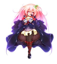 Rule 34 | 1girl, absurdly long hair, bad id, bad pixiv id, black dress, black pantyhose, breasts, denka plus, dress, fang, frilled dress, frills, full body, gothic lolita, highres, large breasts, lolita fashion, long hair, looking at viewer, open mouth, original, pantyhose, pink eyes, pink hair, raspberry trifle, smile, solo, thighhighs, transparent background, very long hair