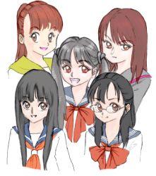 Rule 34 | 1990s (style), 5girls, aino minako, bishoujo senshi sailor moon, hino rei, kino makoto, lowres, mizuno ami, multiple girls, pretty guardian sailor moon, school uniform, tsukino usagi