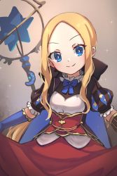 Rule 34 | abigail williams (fate), blonde hair, blue eyes, blue gloves, breasts, cosplay, dress, fate/grand order, fate (series), forehead, gauntlets, gloves, highres, leonardo da vinci (fate), leonardo da vinci (fate/grand order), leonardo da vinci (rider) (fate), leonardo da vinci (rider) (fate) (cosplay), long hair, miya (miyaruta), parted bangs, puffy short sleeves, puffy sleeves, short sleeves, single gauntlet, small breasts, smile, solo