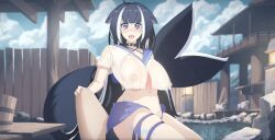 Rule 34 | bouncing breasts, breasts, large breasts, nekololisama, nipples, see-through, see-through shirt, sex, shylily, thick thighs, thighs, tongue, tongue out, virtual youtuber, vtuber animations