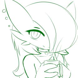 Rule 34 | 1girl, absurdres, alternate hair length, alternate hairstyle, breasts, choker, closed mouth, collarbone, creatures (company), cup, female focus, fir3born, game freak, gardevoir, gen 3 pokemon, hair over one eye, hand up, happy, heart, heart choker, highres, holding, holding cup, long hair, looking at viewer, medium breasts, monochrome, mug, nintendo, one eye covered, pokemon, pokemon (creature), simple background, sketch, smile, solo, split mouth, upper body, white background