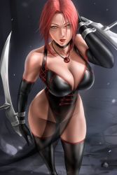 Rule 34 | 1girl, bloodrayne, bloodrayne (videogame), breasts, dhampir, half-human, highres, large breasts, red hair, solo, tagme, undead, vampire, wtparadise