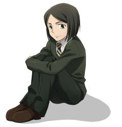 Rule 34 | bad id, bad pixiv id, bob cut, brown eyes, brown hair, fate/stay night, fate/zero, fate (series), male focus, necktie, saisou (2ndere), sitting, smile, solo, sweater, waver velvet
