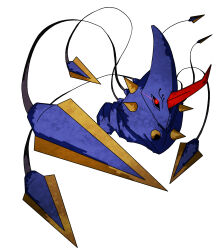 Rule 34 | chrysalimon, digimon, digimon (creature), horns, red eyes, simple background, solo, white background