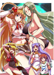 Rule 34 | 1boy, 4girls, amane inaba, animal ears, ass, banpresto, bikini, blonde hair, blue eyes, blue hair, breasts, brown hair, chaos rail, character request, china dress, chinese clothes, covered erect nipples, crossover, double bun, dress, fingerless gloves, fox ears, gloves, huge breasts, large breasts, legs, long hair, midriff, multiple girls, navel, neige hausen, no panties, pointy ears, ponytail, red eyes, see-through, sharlie lunoille, sideboob, super robot wars, super robot wars neo, super robot wars og saga mugen no frontier, swimsuit, thighs, uchiuchi keyaki, xiaomu