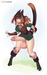 Rule 34 | 1girl, anger vein, angry, animal ears, artist name, belt, belt buckle, blush, boots, bottomless, breasts, brown eyes, brown hair, buckle, cat ears, cat girl, cat tail, clenched teeth, commission, erection, facial mark, final fantasy, final fantasy xiv, fingerless gloves, fingernails, full body, futanari, gloves, highres, huge penis, large breasts, large testicles, long fingernails, long hair, matemi, miqo&#039;te, original, parted lips, patreon username, penis, precum, solo, spiked penis, standing, tail, teeth, testicles, uncensored, watermark