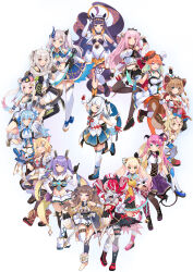 6+girls airani_iofifteen alternate_costume animal_ears armpits artist_request asymmetrical_legwear ayunda_risu bandages bare_shoulders bell belt blonde_hair blue_eyes blue_hair blush boots breasts brown_hair buckle character_request detached_sleeves dress feet fishnets flat_chest full_body gawr_gura gloves gradient_hair green_eyes grey_hair halo hat hololive hololive_english hololive_indonesia horns idol kureiji_ollie large_breasts long_hair mano_aloe medium_breasts moona_hoshinova mori_calliope multicolored_hair multiple_girls navel ninomae_ina&#039;nis omaru_polka open_mouth pale_skin pavolia_reine pink_hair pointing purple_eyes purple_hair red_hair shishiro_botan shoes skirt small_breasts smile stitches tagme takanashi_kiara tattoo tentacles torn_clothes twintails two-tone_hair virtual_youtuber watson_amelia white_background white_hair wrist_cuffs yellow_eyes yukihana_lamy