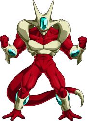Rule 34 | 1boy, absurdres, alien, alternate form, armor, aura, clenched hand, clenched hands, colored skin, cooler (dragon ball), debris, dragon ball, dragon ball fighterz, dragonball z, full body, highres, muscular, no humans, official art, record, red eyes, red skin, solo, tail