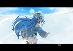 Rule 34 | 1girl, ahoge, bare shoulders, belt, beret, blue coat, blue hair, blue skirt, boots, braid, brown belt, brown footwear, coat, commentary request, elf, flower, frilled skirt, frilled thighhighs, frills, full body, fur-trimmed coat, fur trim, hair between eyes, hair flower, hair ornament, half updo, hat, heart, heart ahoge, high heel boots, high heels, highres, hololive, homura minori, leather belt, letterboxed, long hair, looking at viewer, low ponytail, miniskirt, off shoulder, open mouth, pointy ears, short ponytail, signature, skirt, snowflake hair ornament, snowflake print, solo, teeth, thighhighs, upper teeth only, very long hair, virtual youtuber, white hat, white thighhighs, yellow eyes, yukihana lamy