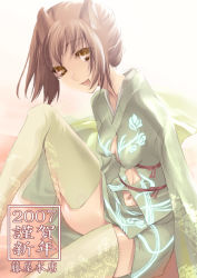 Rule 34 | 00s, 2007, animal ears, japanese clothes, kimono, new year, short kimono, solo, thighhighs, thomasz