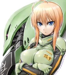 Rule 34 | 10s, 1girl, 2016, ahoge, alternate color, amania orz, angry, armor, blue eyes, bodysuit, breast hold, breasts, cleavage, crossed arms, dated, elpeo puru, english text, engrish text, frown, gloves, gundam, gundam zz, head, insignia, large breasts, looking at viewer, mecha, aged up, orange hair, pilot suit, qubeley, ranguage, robot, science fiction, serious, short hair, signature, sketch, solo, spacesuit, text focus, upper body, white background, zeon