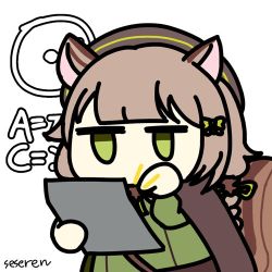 Rule 34 | 1girl, animal ears, animated, animated gif, lowres, seseren, tablet pc, tail, tapping