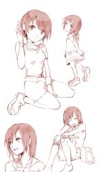 Rule 34 | 1girl, bare shoulders, breasts, closed mouth, commentary request, dress, hair over one eye, kairi (kingdom hearts), kingdom hearts, kingdom hearts i, kingdom hearts ii, medium hair, multiple views, ramochi (auti), school uniform, short hair, sitting, skirt, small breasts, socks, aged down