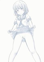 Rule 34 | 1girl, animated, blush, censored, cleft of venus, clothes lift, kuroi96, lifting own clothes, looking down, no panties, original, peeing, pussy, school uniform, short hair, skirt, skirt lift, solo, standing, video, white background