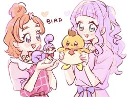 aroma_(go!_princess_precure) bird ellee-chan go!_princess_precure haruno_haruka hirogaru_sky!_precure non-web_source precure yuriko_(yurikonicc) yuunagi_tsubasa