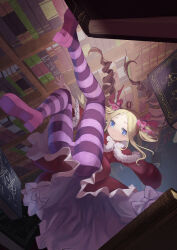 Rule 34 | 1girl, 2020, 20s, :&lt;, absurdres, aishi (artist), ass, beatrice (re:zero), blonde hair, blue eyes, blush, book, bookshelf, bow, butterfly-shaped pupils, capelet, child, crown, dress, drill hair, female focus, floating, from above, full body, hair bow, hair ornament, highres, indoors, library, long hair, looking at viewer, mini crown, pantyhose, re:zero kara hajimeru isekai seikatsu, solo, sunlight, symbol-shaped pupils, twin drills, unusual pupils