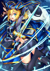 Rule 34 | 1girl, ;o, absurdres, alternate costume, arm up, artoria pendragon (all), artoria pendragon (fate), ass, baseball cap, black footwear, black hat, black shorts, black thighhighs, blonde hair, blue ribbon, blue theme, boots, dual wielding, eyebrows, eyelashes, fate/grand order, fate (series), fingerless gloves, firebate, gloves, glowing, glowing sword, glowing weapon, hair between eyes, hat, highres, holding, holding sword, holding weapon, jacket, long hair, long sleeves, looking back, moon, motion blur, mysterious heroine x (fate), mysterious heroine x (third ascension) (fate), night, night sky, one eye closed, ponytail, ribbon, rojiura satsuki : chapter heroine sanctuary, saber (fate), scarf, shorts, sky, solo, sword, thigh boots, thighhighs, track jacket, unworn hat, unworn headwear, unworn jacket, weapon