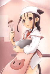 Rule 34 | :3, animal ears, apron, brown hair, solo, tagme, tail, whisk