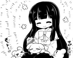 Rule 34 | &gt; &lt;, +++, :3, ^^^, black hair, blush, bow, brushing hair, comb, brushing hair, comic, cropped, closed eyes, flower, futa (nabezoko), greyscale, hands on own thighs, heart, hime cut, houraisan kaguya, inaba mob (touhou), long hair, long sleeves, md5 mismatch, monochrome, rabbit, touhou, translated, very long hair, wide sleeves, | |
